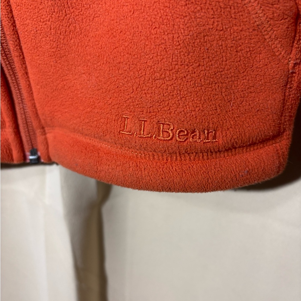 LL Bean Orange Fleece Jacket - Picture 2 of 10